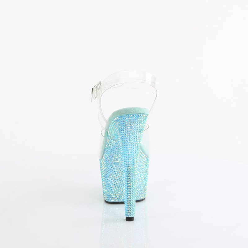 Pleaser Bejeweled-708RRS Hakken Dames Turquoise | BELGIE BEWXSVDU