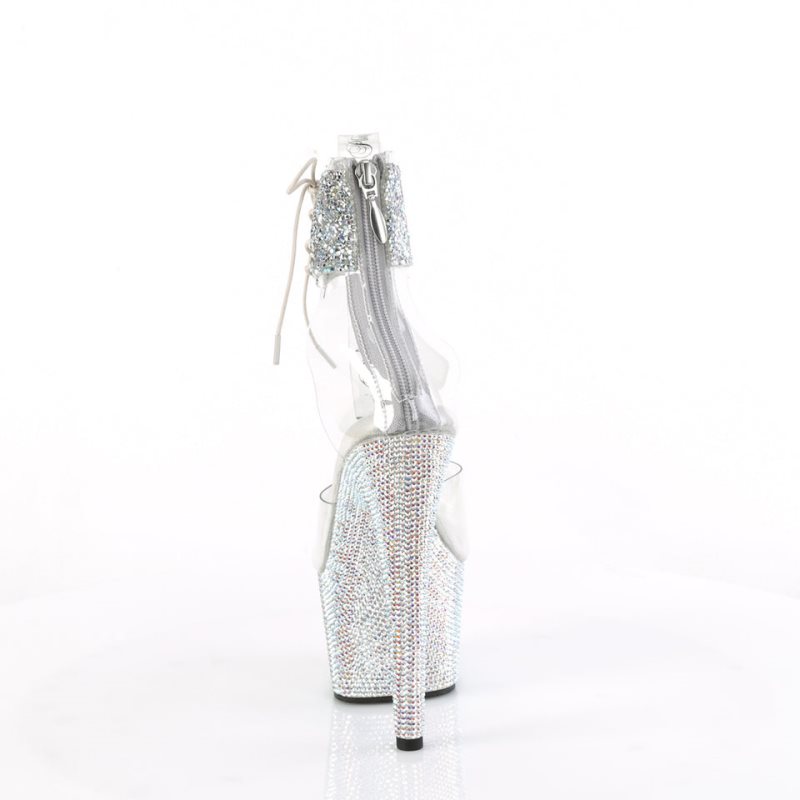 Pleaser Bejeweled-724RS-02 Hakken Dames Zilver | BELGIE BEFZRQKH
