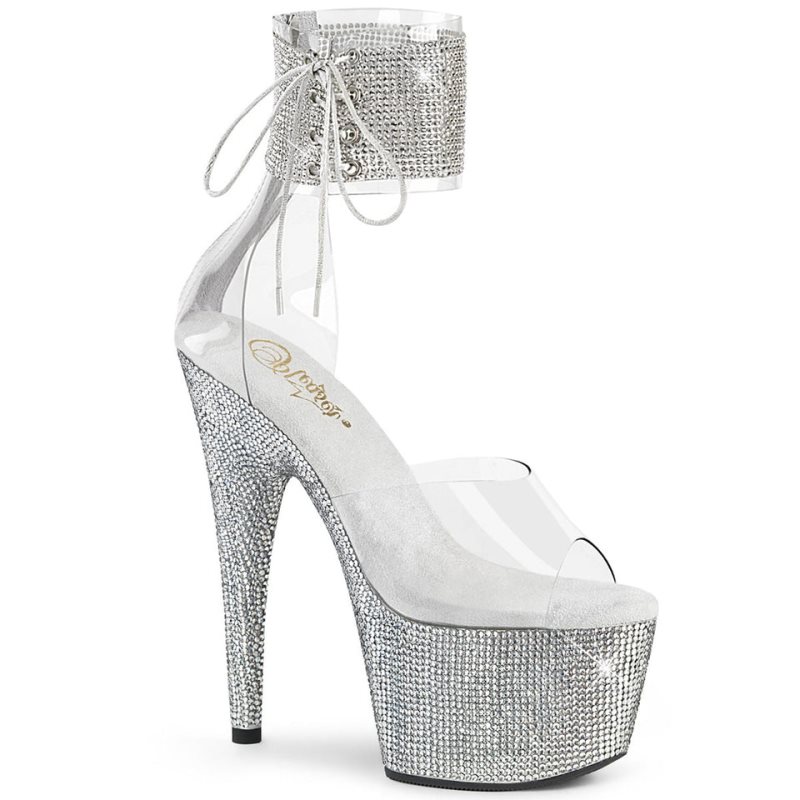 Pleaser Bejeweled-724RS Hakken Dames Zilver | BELGIE BEXYTAKQ