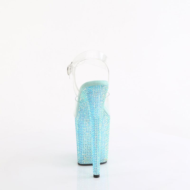 Pleaser Bejeweled-808RRS Hakken Dames Blauw | BELGIE BEQYXJDL