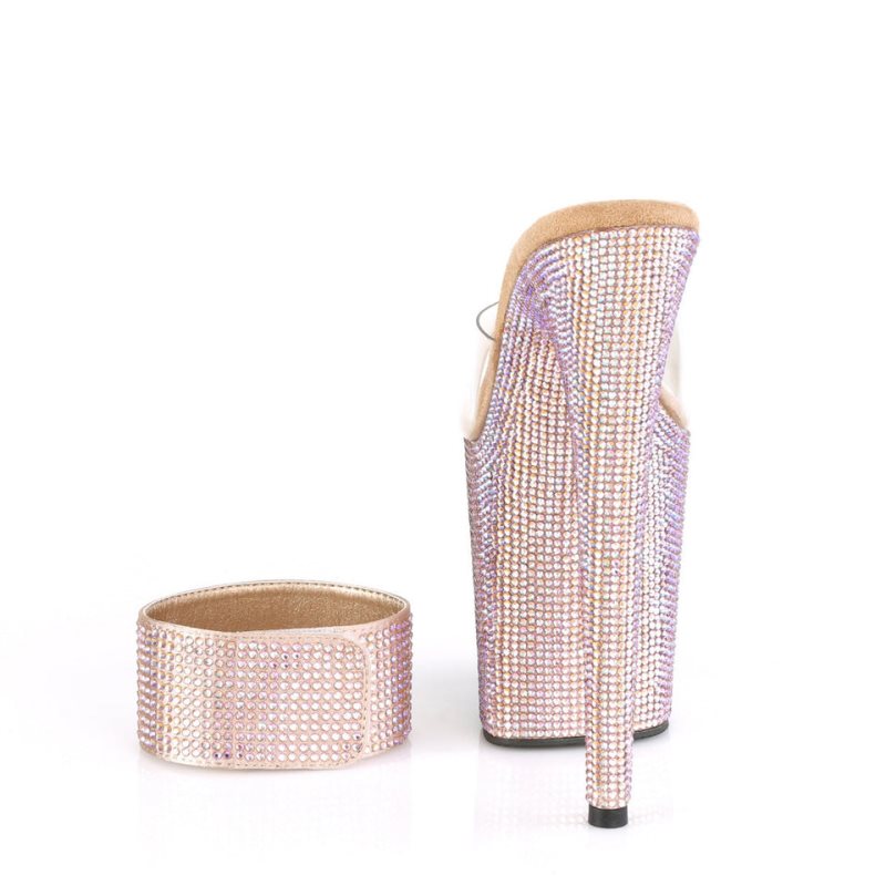Pleaser Bejeweled-812RS Hakken Dames Roze Goud | BELGIE BELDJKFH
