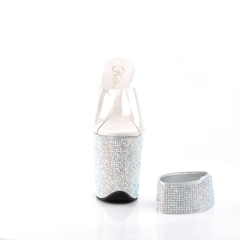 Pleaser Bejeweled-812RS Hakken Dames Zilver | BELGIE BEYAOHFC