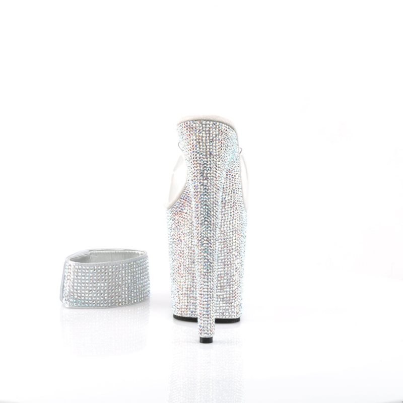 Pleaser Bejeweled-812RS Hakken Dames Zilver | BELGIE BEYAOHFC