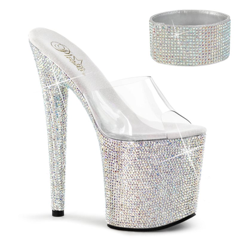 Pleaser Bejeweled-812RS Hakken Dames Zilver | BELGIE BEYAOHFC