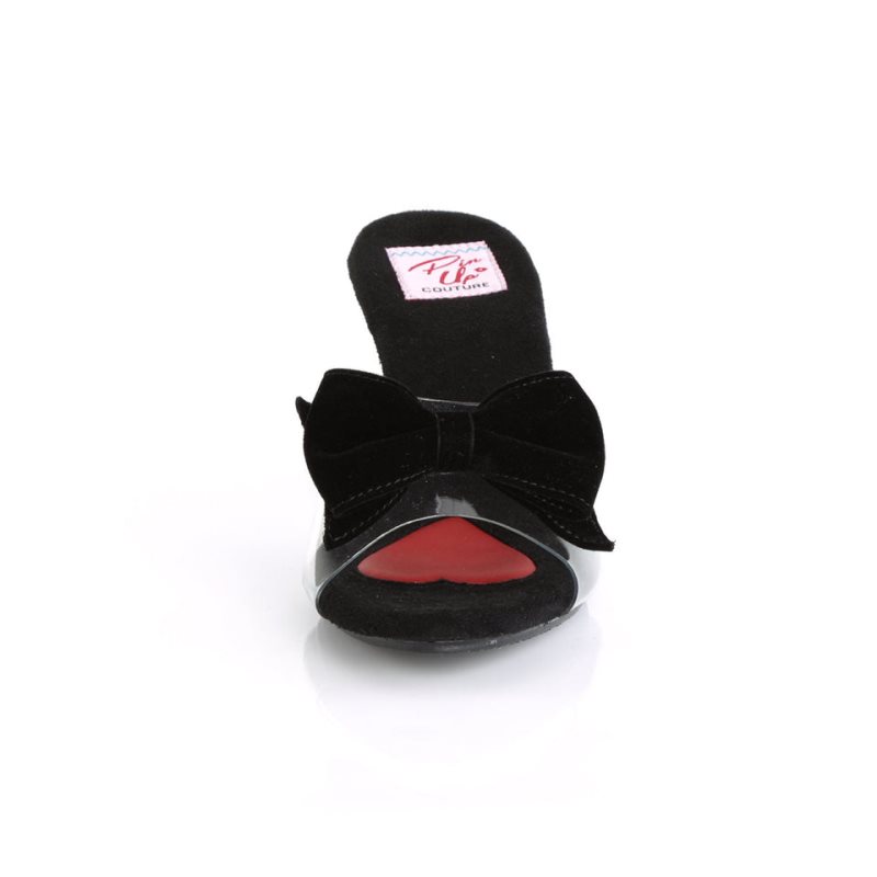 Pleaser Belle-301BOW Badslippers Dames Zwart | BELGIE BELQZIWV