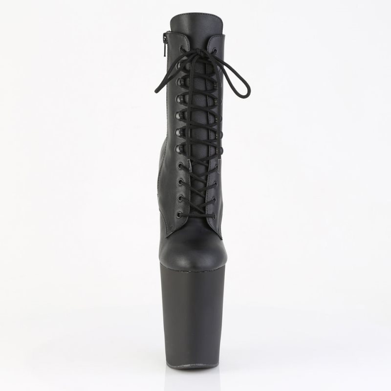 Pleaser Bewitched-1020 Faux Leather Laarzen Dames Zwart | BELGIE BEPWLBCG