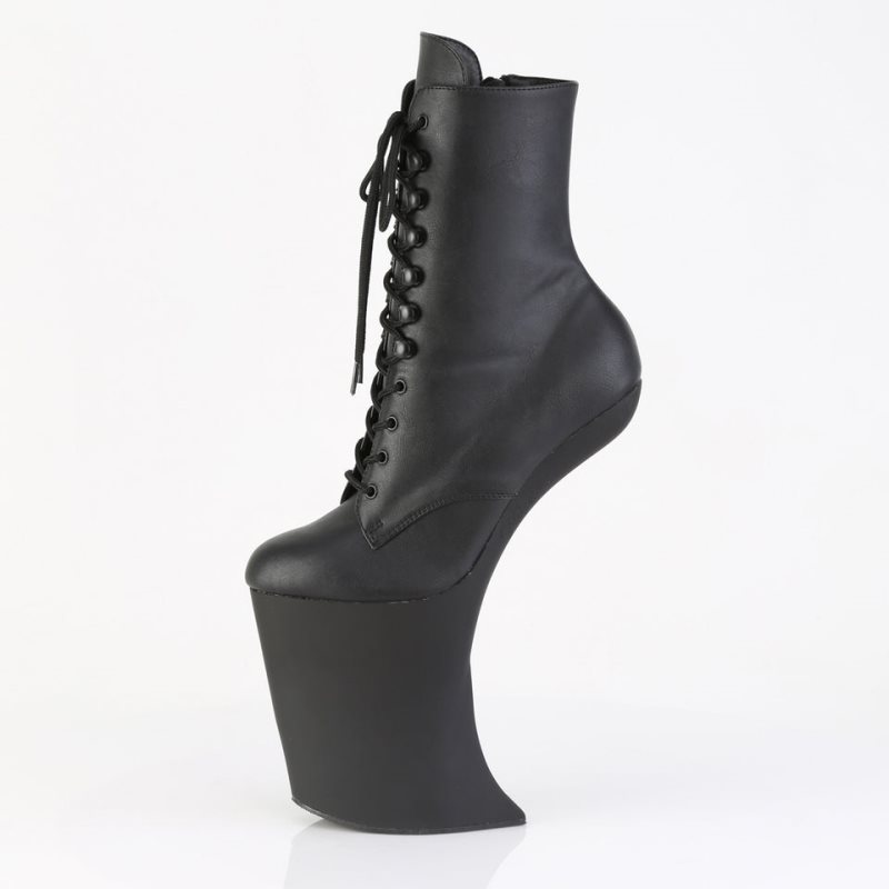 Pleaser Bewitched-1020 Faux Leather Laarzen Dames Zwart | BELGIE BEPWLBCG