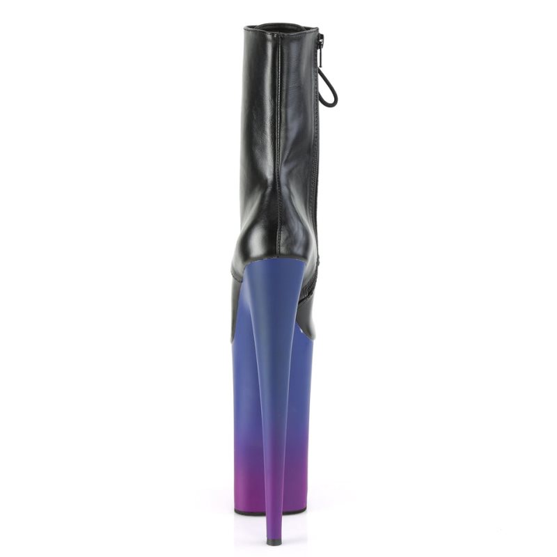 Pleaser Beyond-1020BP Vegan Leather Laarzen Dames Zwart Blauw | BELGIE BEWQYZRP