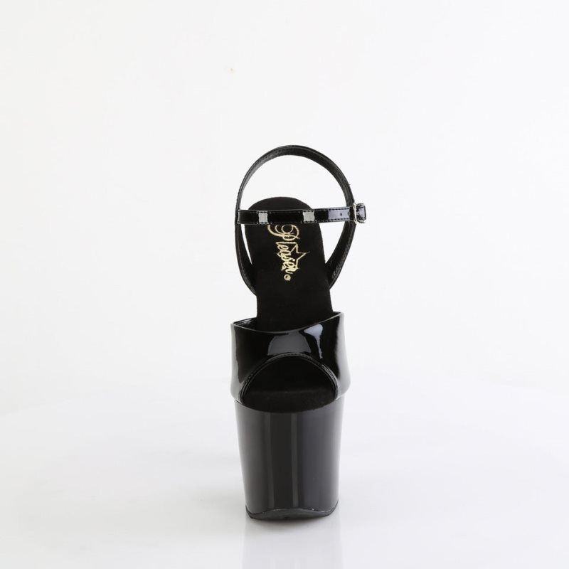Pleaser Bliss-709 Hakken Dames Zwart Zilver | BELGIE BENMDQAE