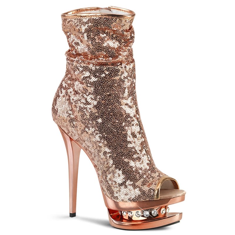 Pleaser Blondie-R-1008 Laarzen Dames Roze Goud | BELGIE BEVFECYS