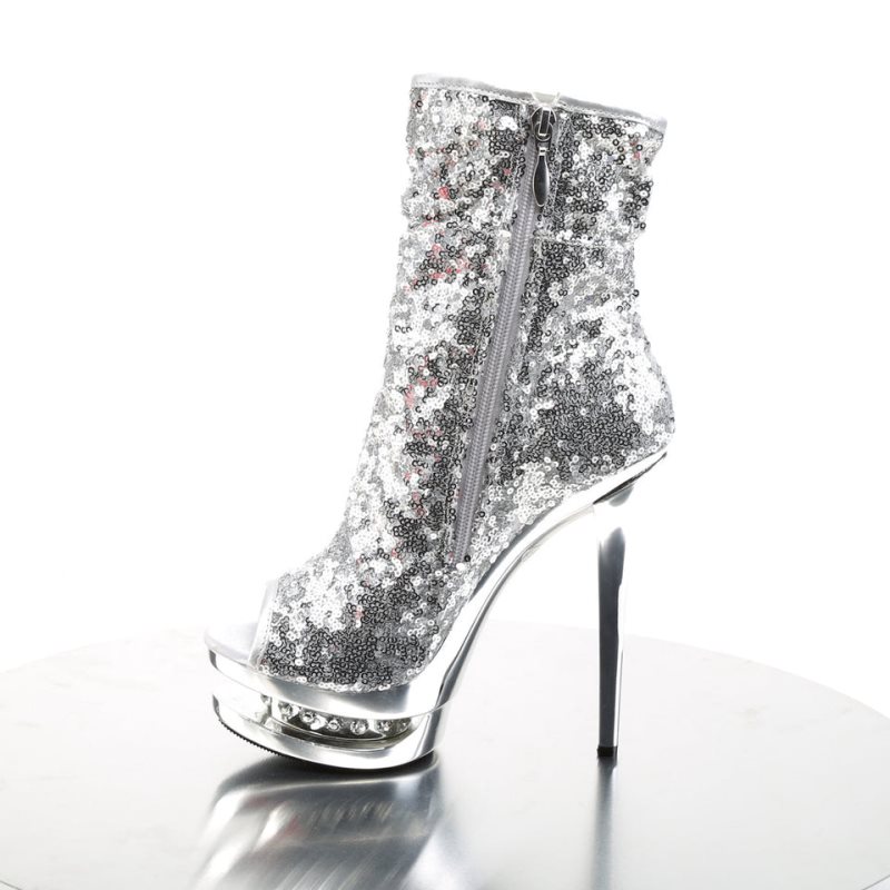Pleaser Blondie-R-1008 Laarzen Dames Zilver | BELGIE BEBUGSQK
