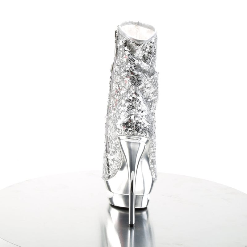 Pleaser Blondie-R-1008 Laarzen Dames Zilver | BELGIE BEBUGSQK