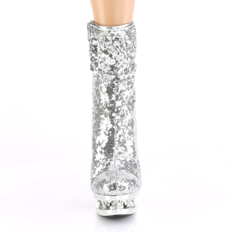 Pleaser Blondie-R-1009 Laarzen Dames Zilver | BELGIE BEGRBZDI
