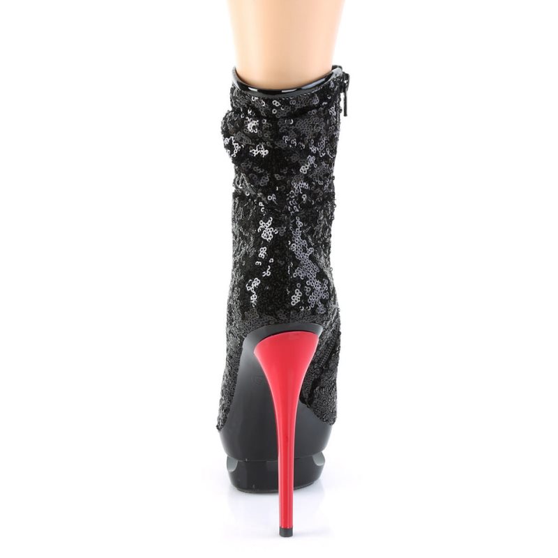 Pleaser Blondie-R-1009 Laarzen Dames Zwart Rood | BELGIE BESJGNXK