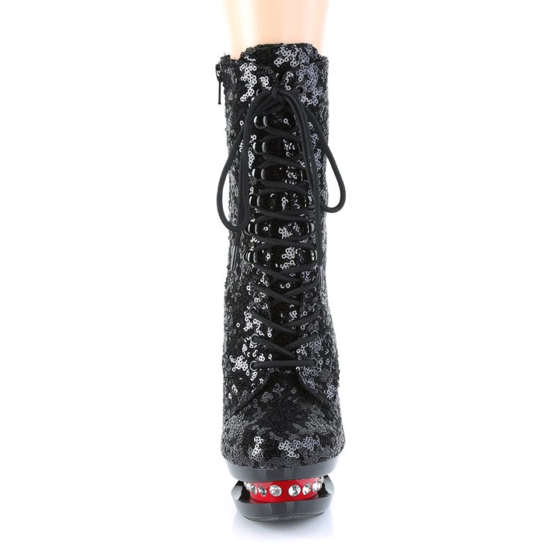 Pleaser Blondie-R-1020 Laarzen Dames Zwart Rood | BELGIE BECZXTBA