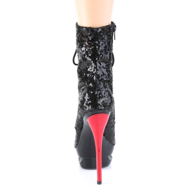 Pleaser Blondie-R-1020 Laarzen Dames Zwart Rood | BELGIE BECZXTBA