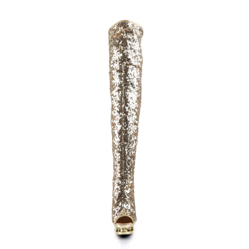 Pleaser Blondie-R-3011 Hoge Hakken Dames Goud | BELGIE BECKTEWA