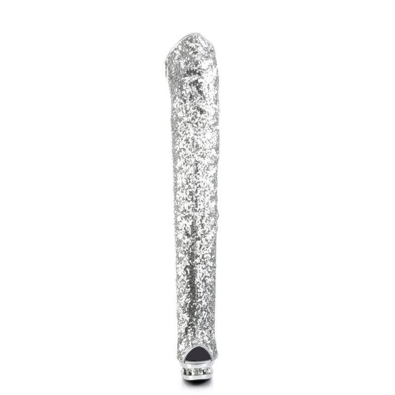 Pleaser Blondie-R-3011 Hoge Hakken Dames Zilver | BELGIE BEEUSOXY