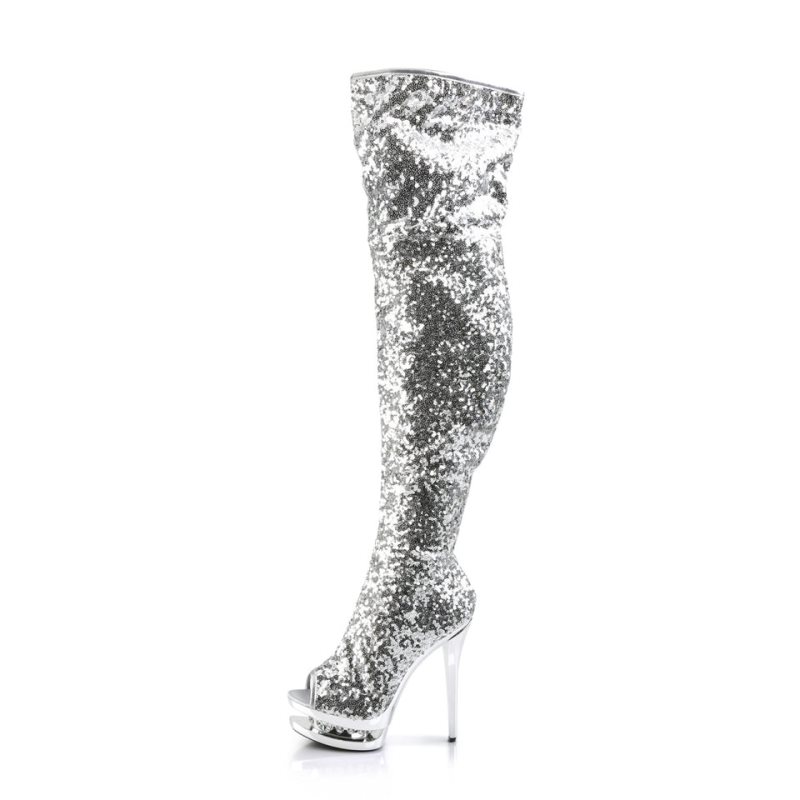 Pleaser Blondie-R-3011 Hoge Hakken Dames Zilver | BELGIE BEEUSOXY