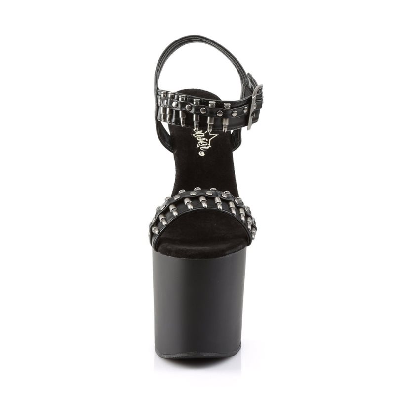 Pleaser Bondgirl-712 Vegan Leather Hakken Dames Zwart | BELGIE BETMZGVB