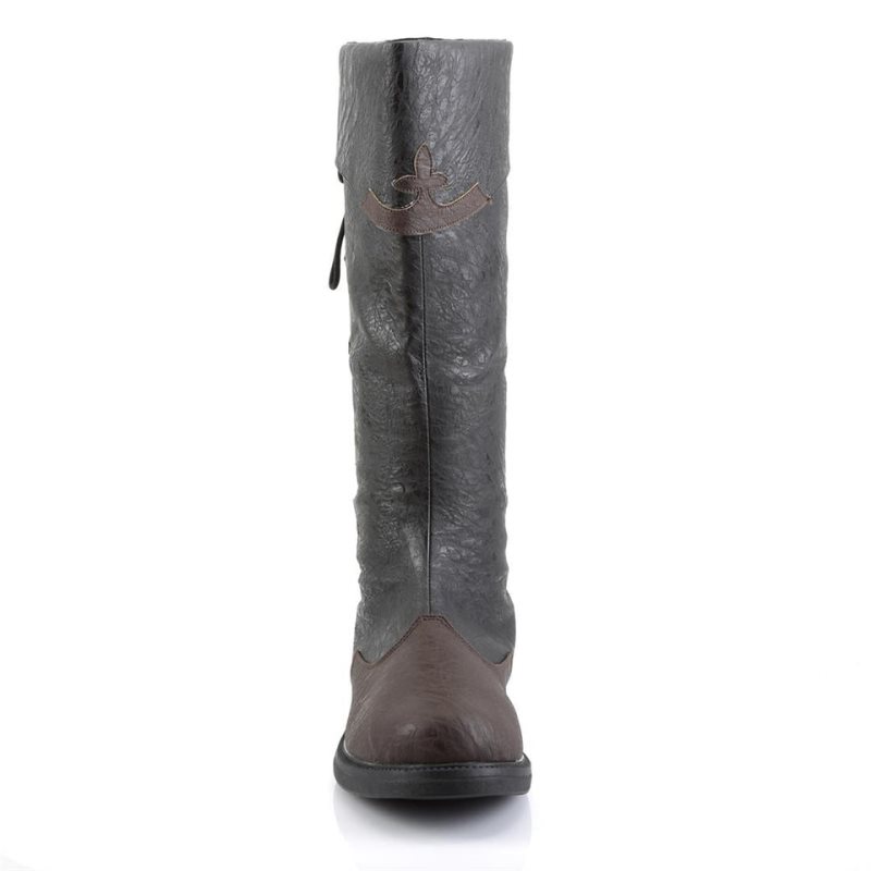 Pleaser Captain-110 Knie Laarzen Heren Zwart Bruin | BELGIE BEOVLAHY