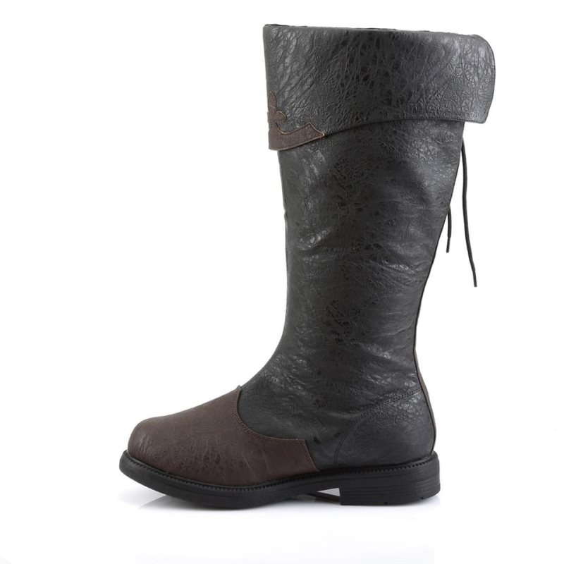 Pleaser Captain-110 Knie Laarzen Heren Zwart Bruin | BELGIE BEOVLAHY