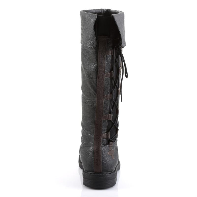 Pleaser Captain-110 Knie Laarzen Heren Zwart Bruin | BELGIE BEOVLAHY
