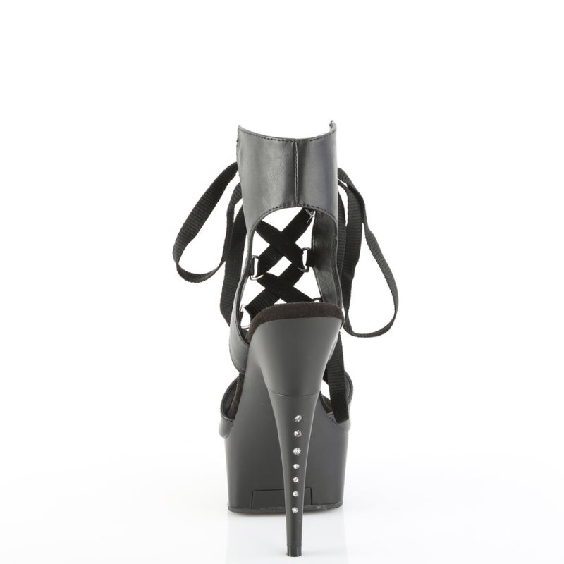 Pleaser Captiva-600-14 Vegan Leather Hakken Dames Zwart | BELGIE BERYMBXW