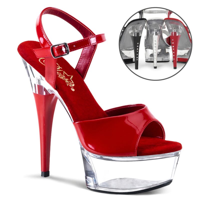 Pleaser Captiva-609 Hakken Dames Rood | BELGIE BEKLUOIP