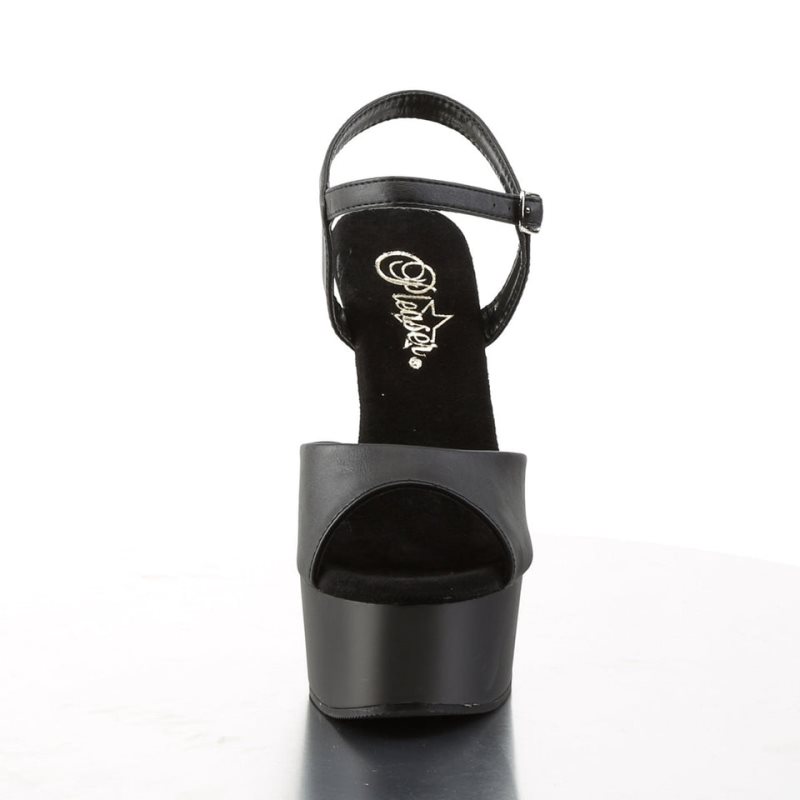 Pleaser Captiva-609 Vegan Leather Hakken Dames Zwart | BELGIE BEDYOMUT