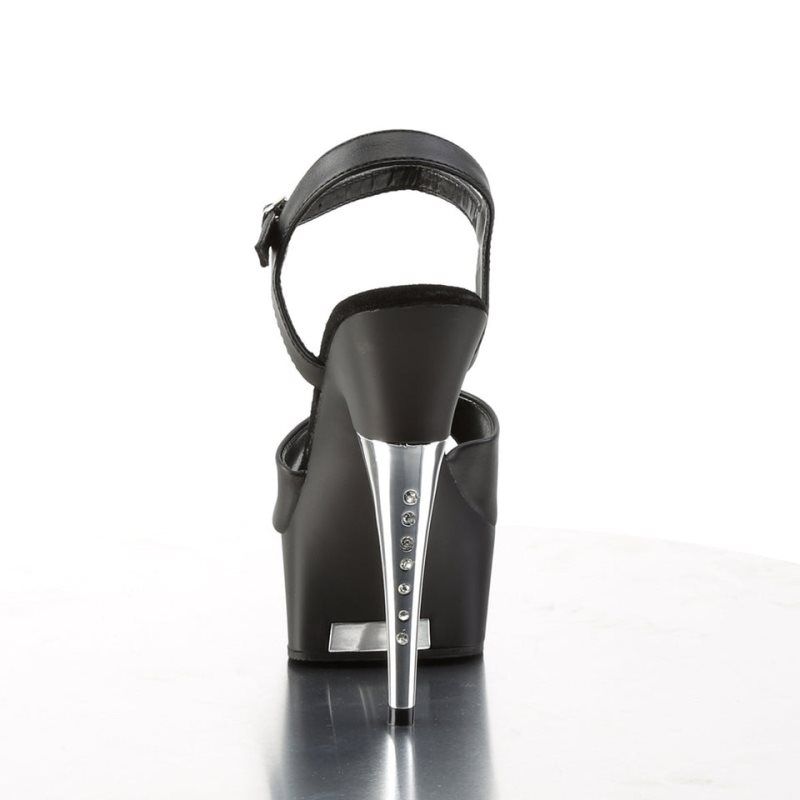 Pleaser Captiva-609 Vegan Leather Hakken Dames Zwart | BELGIE BEDYOMUT