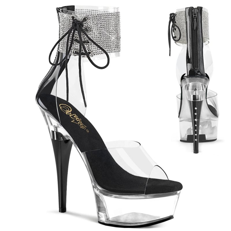 Pleaser Captiva-624RS Hakken Dames Zwart | BELGIE BEMQWATS