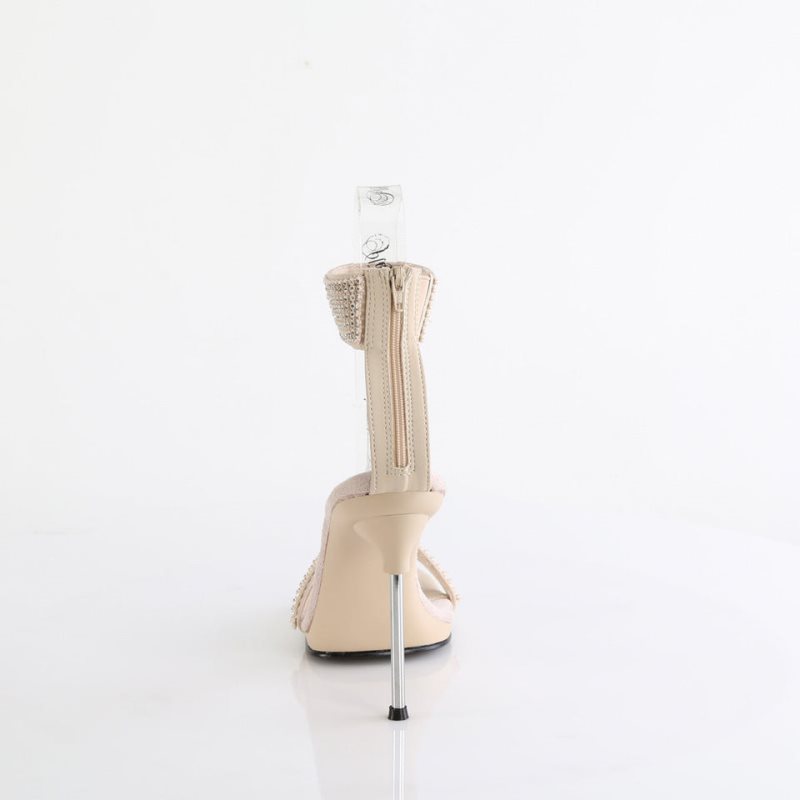 Pleaser Chic-40 Hakken Dames Beige | BELGIE BELAVRSD