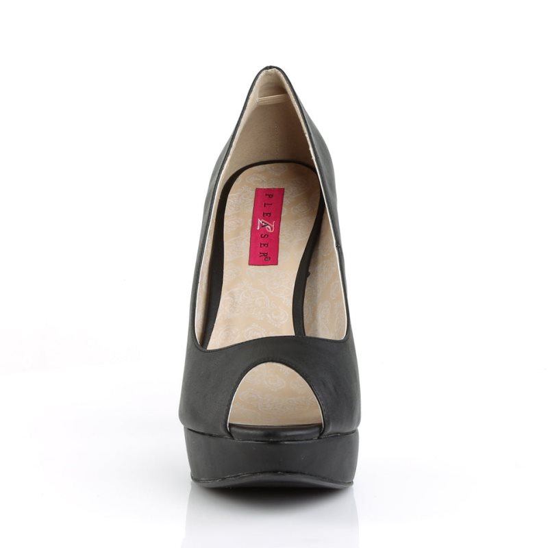 Pleaser Chloe-01 Vegan Leather Hakken Dames Zwart | BELGIE BEDCHPIK