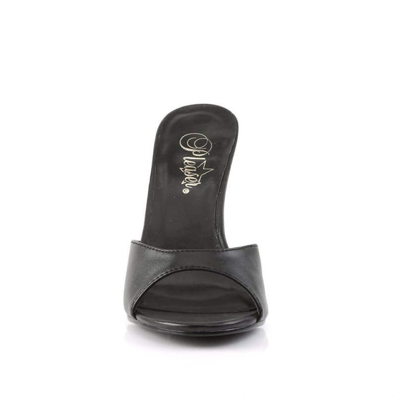 Pleaser Classique-01 Vegan Leather Badslippers Dames Zwart | BELGIE BETWOVYS
