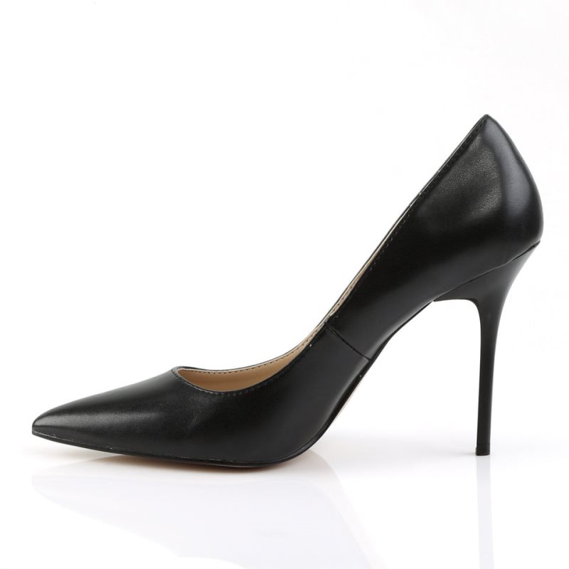 Pleaser Classique-20 Vegan Leather Hakken Dames Zwart | BELGIE BEEBMLCQ