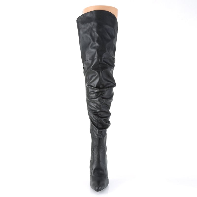 Pleaser Classique-3011 Vegan Leather Hoge Hakken Dames Zwart | BELGIE BETYQZHC