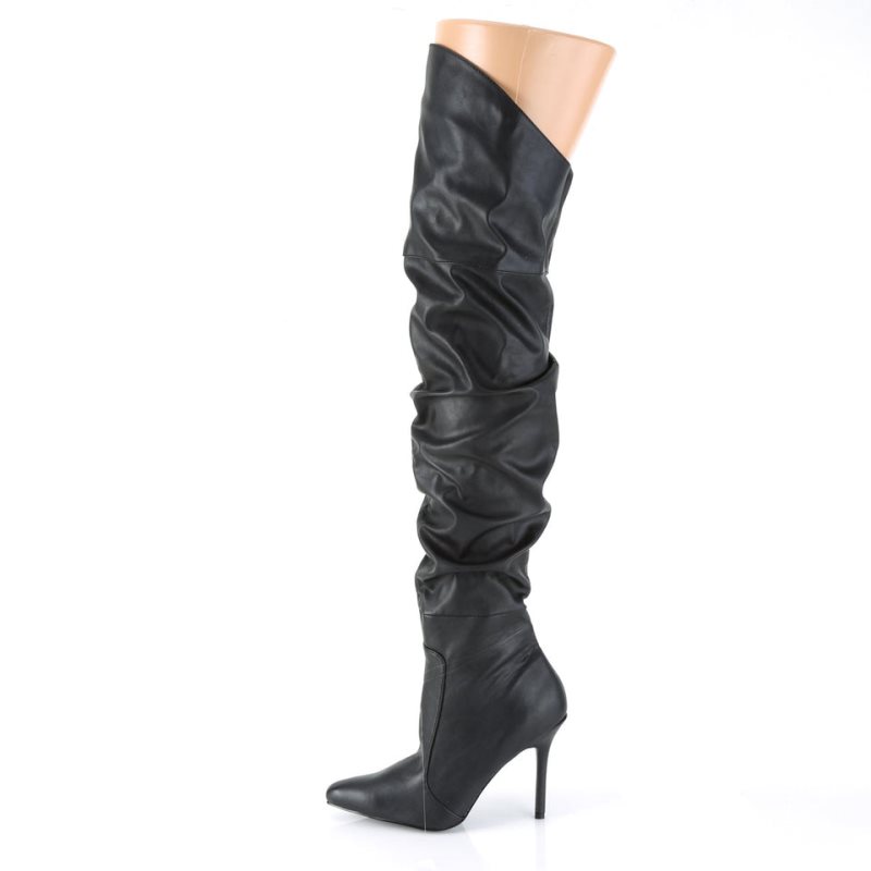 Pleaser Classique-3011 Vegan Leather Hoge Hakken Dames Zwart | BELGIE BETYQZHC