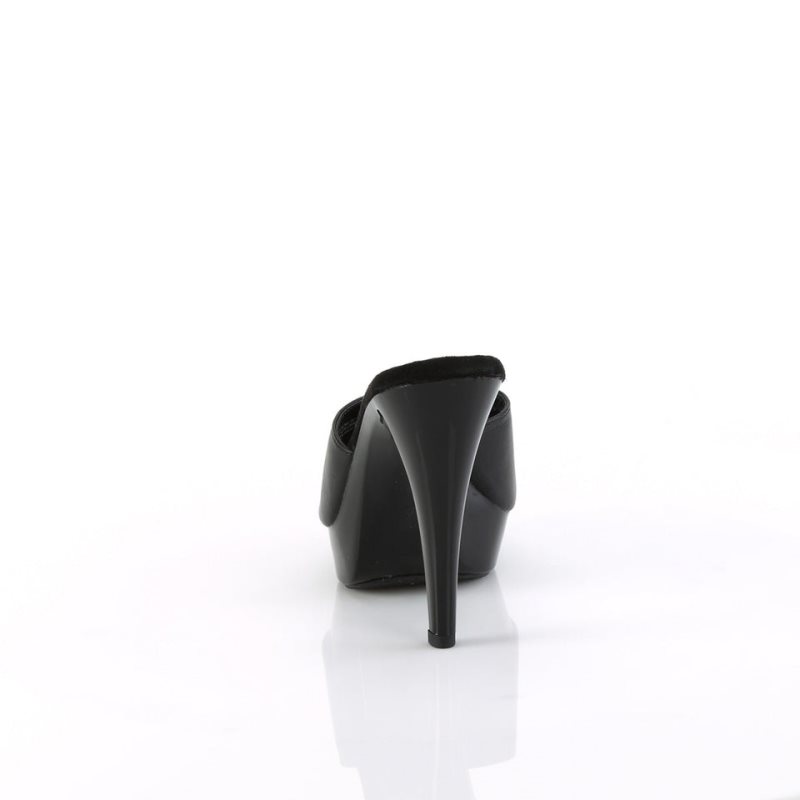 Pleaser Cocktail-501L Badslippers Plateauzool Dames Zwart | BELGIE BEBWMYHV