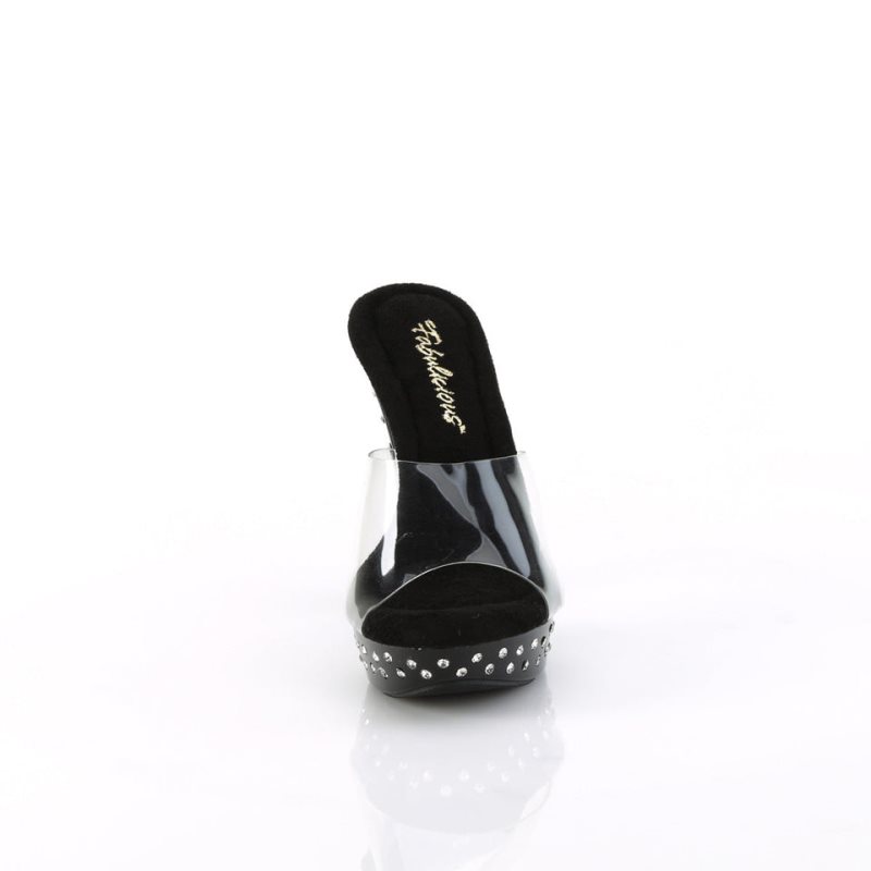 Pleaser Cocktail-501SDT Badslippers Plateauzool Dames Zwart | BELGIE BEGYMUOA