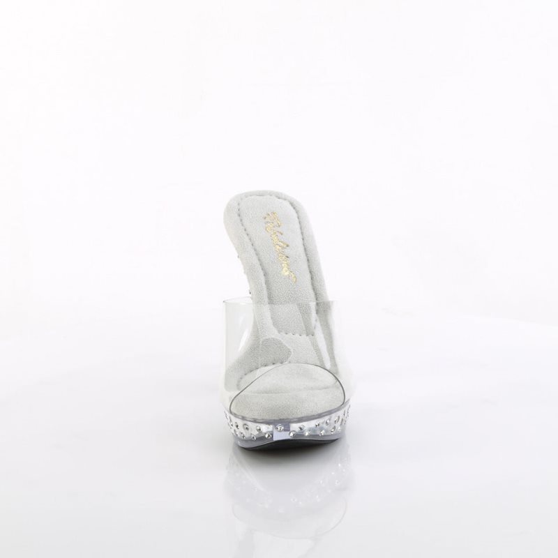 Pleaser Cocktail-501SDT Badslippers Plateauzool Dames Clear | BELGIE BEIYAMLB