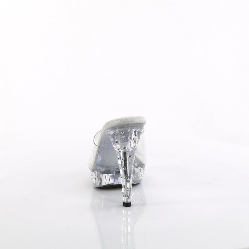 Pleaser Cocktail-501SDT Badslippers Plateauzool Dames Clear | BELGIE BEIYAMLB