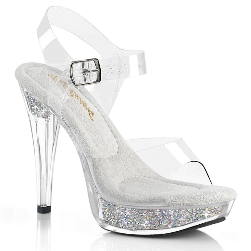 Pleaser Cocktail-508RSI Rhinestones Hakken Dames Zilver | BELGIE BEFUYVPG