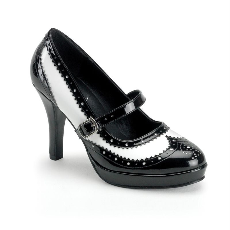 Pleaser Contessa-06 Hakken Dames Zwart Wit | BELGIE BEUTYWKM