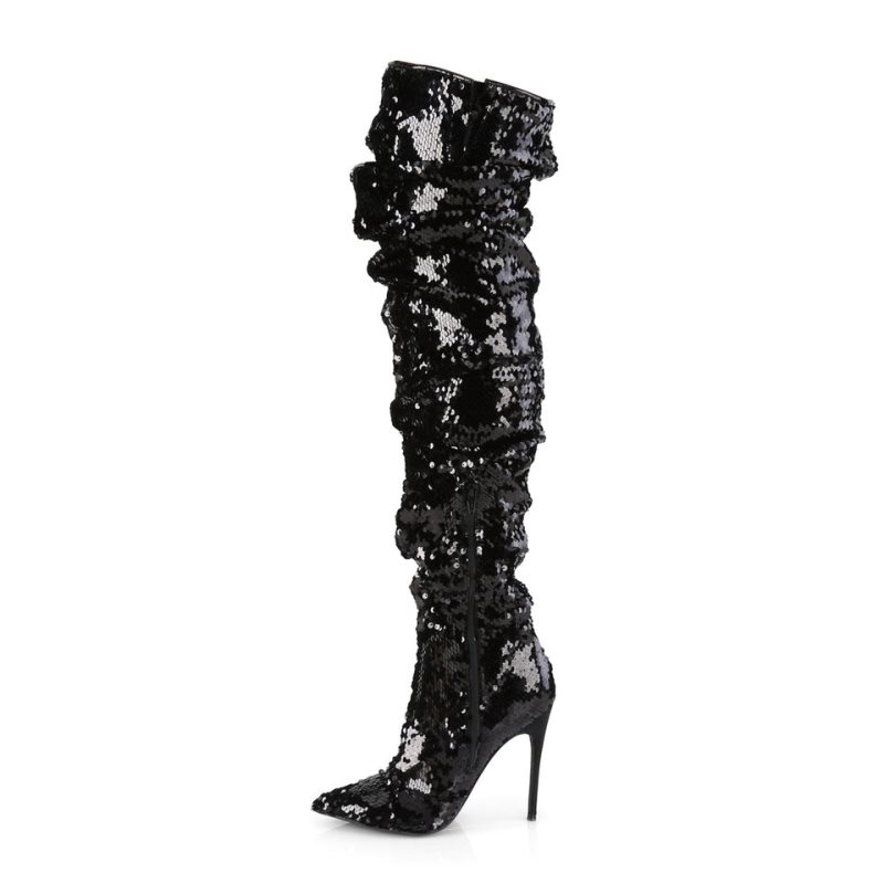 Pleaser Courtly-3011 Hoge Hakken Dames Zwart | BELGIE BEGBJZNH