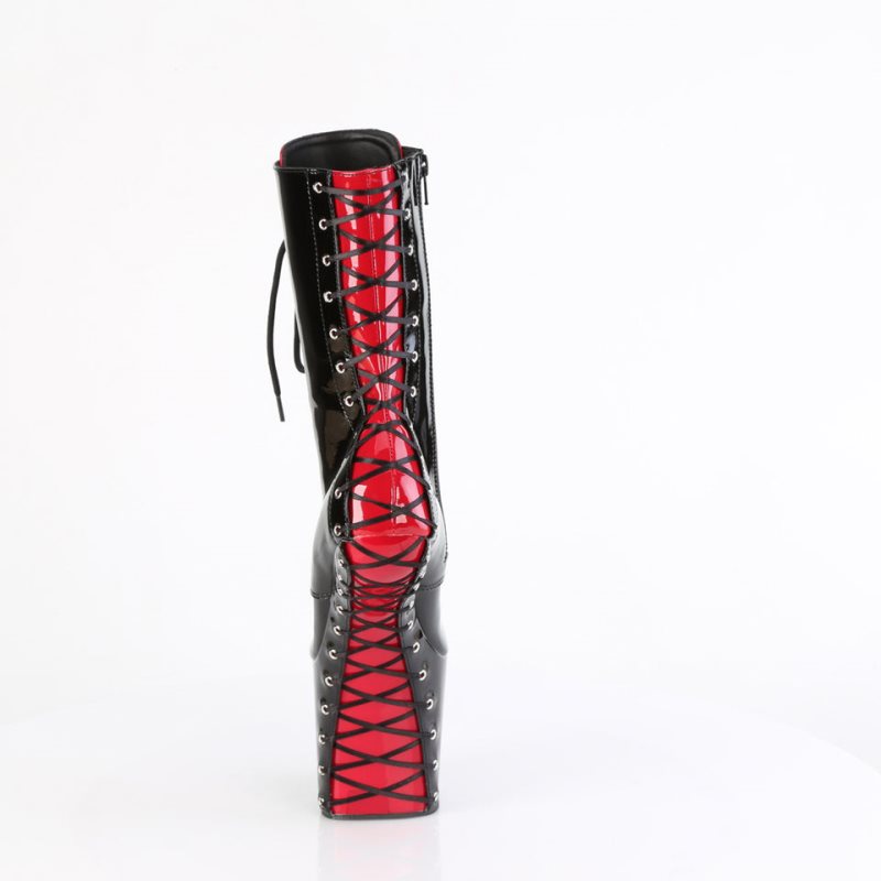 Pleaser Craze-1040FH Laarzen Dames Zwart Rood | BELGIE BENMIFCA