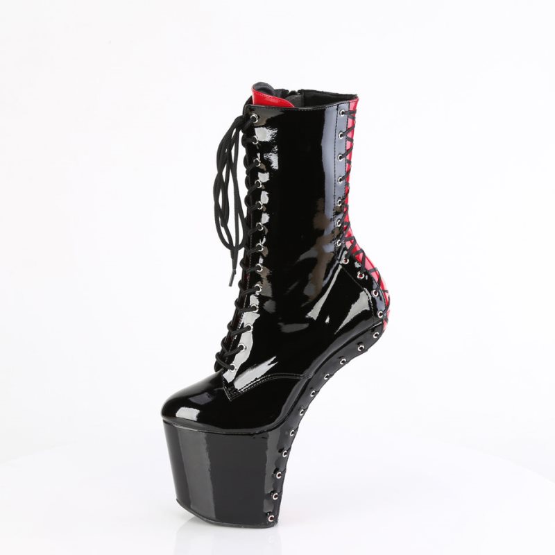 Pleaser Craze-1040FH Laarzen Dames Zwart Rood | BELGIE BENMIFCA