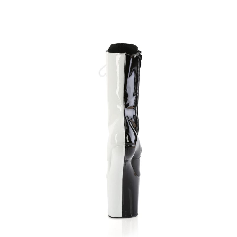 Pleaser Craze-1040TT Laarzen Dames Zwart Wit | BELGIE BEVUWJXF
