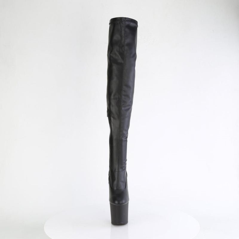 Pleaser Craze-3000 Vegan Leather Hoge Hakken Dames Zwart | BELGIE BECWTQHG