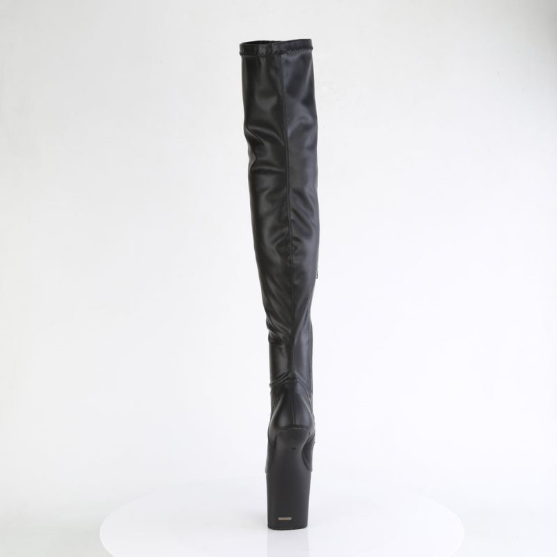 Pleaser Craze-3000 Vegan Leather Hoge Hakken Dames Zwart | BELGIE BECWTQHG